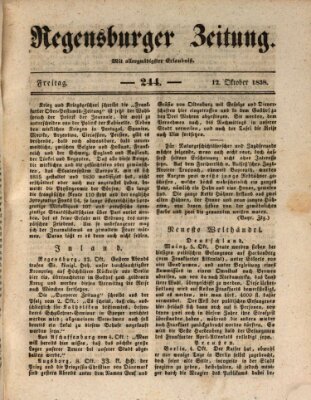 Regensburger Zeitung Freitag 12. Oktober 1838