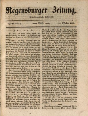 Regensburger Zeitung Donnerstag 18. Oktober 1838