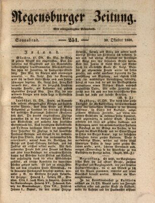 Regensburger Zeitung Samstag 20. Oktober 1838