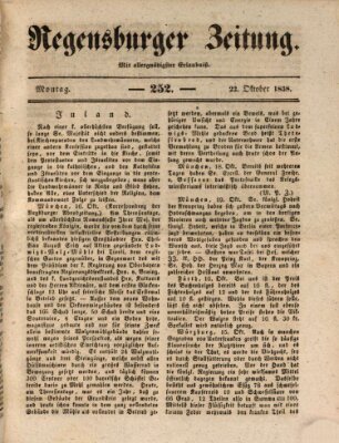 Regensburger Zeitung Montag 22. Oktober 1838