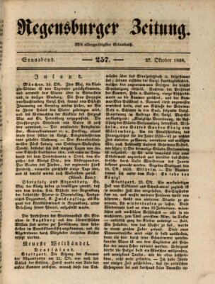 Regensburger Zeitung Samstag 27. Oktober 1838