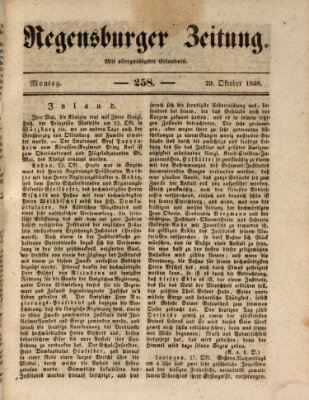 Regensburger Zeitung Montag 29. Oktober 1838