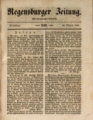 Regensburger Zeitung Dienstag 30. Oktober 1838