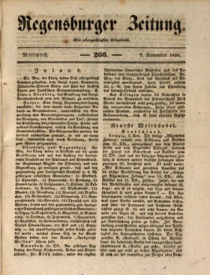 Regensburger Zeitung Mittwoch 7. November 1838