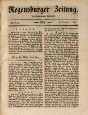 Regensburger Zeitung Freitag 9. November 1838