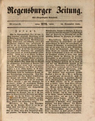 Regensburger Zeitung Mittwoch 14. November 1838