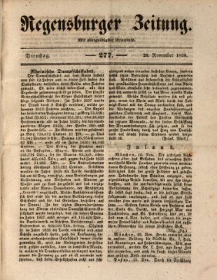 Regensburger Zeitung Dienstag 20. November 1838