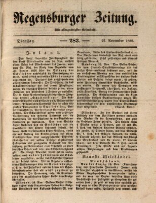 Regensburger Zeitung Dienstag 27. November 1838