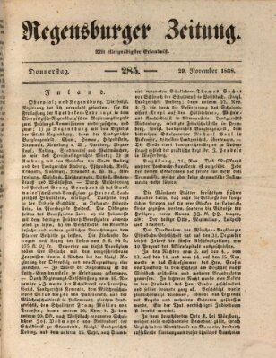 Regensburger Zeitung Donnerstag 29. November 1838