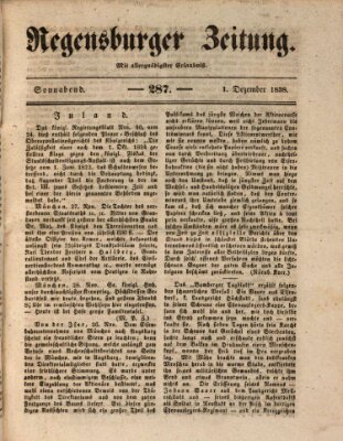 Regensburger Zeitung Samstag 1. Dezember 1838