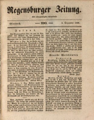 Regensburger Zeitung Mittwoch 5. Dezember 1838