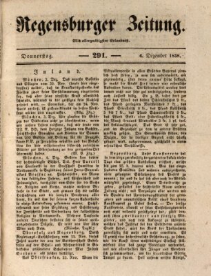 Regensburger Zeitung Donnerstag 6. Dezember 1838