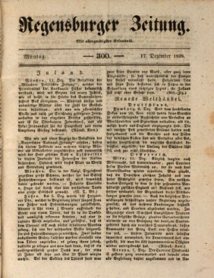 Regensburger Zeitung Montag 17. Dezember 1838