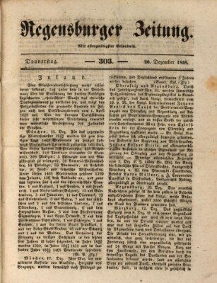 Regensburger Zeitung Donnerstag 20. Dezember 1838