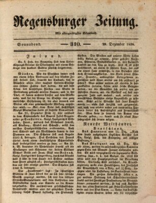 Regensburger Zeitung Samstag 29. Dezember 1838