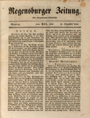 Regensburger Zeitung Montag 31. Dezember 1838