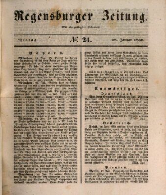 Regensburger Zeitung Montag 28. Januar 1839