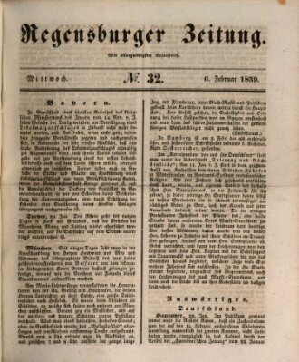 Regensburger Zeitung Mittwoch 6. Februar 1839