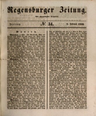 Regensburger Zeitung Freitag 8. Februar 1839