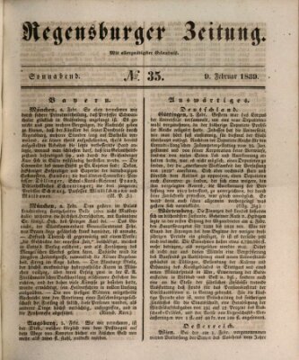 Regensburger Zeitung Samstag 9. Februar 1839