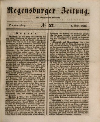 Regensburger Zeitung Donnerstag 7. März 1839