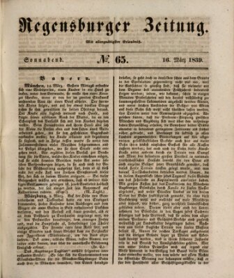 Regensburger Zeitung Samstag 16. März 1839