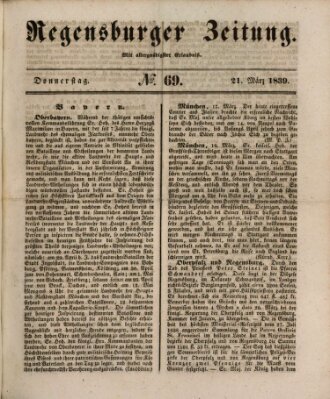 Regensburger Zeitung Donnerstag 21. März 1839