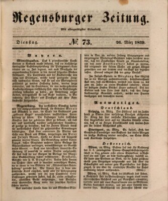 Regensburger Zeitung Dienstag 26. März 1839