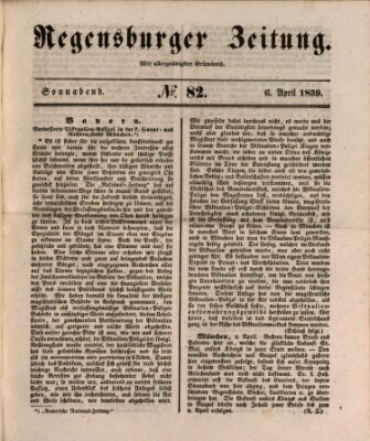 Regensburger Zeitung Samstag 6. April 1839