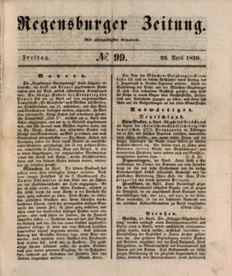 Regensburger Zeitung Freitag 26. April 1839