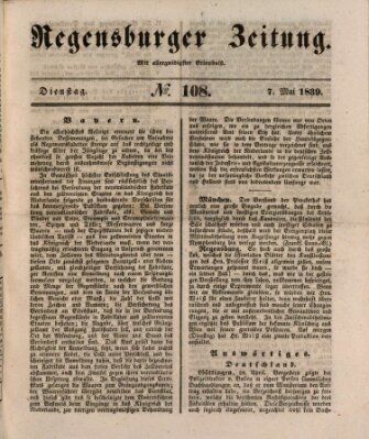 Regensburger Zeitung Dienstag 7. Mai 1839