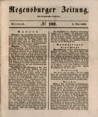 Regensburger Zeitung Mittwoch 8. Mai 1839