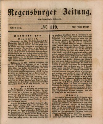 Regensburger Zeitung Montag 20. Mai 1839