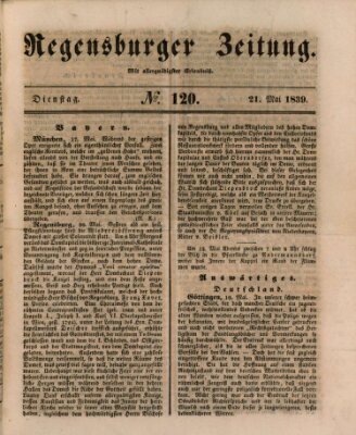 Regensburger Zeitung Dienstag 21. Mai 1839