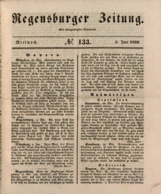 Regensburger Zeitung Mittwoch 5. Juni 1839