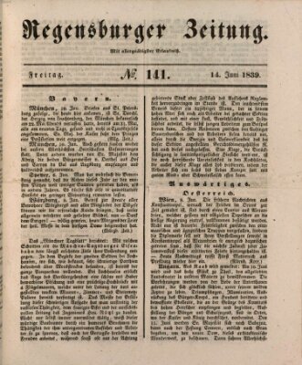 Regensburger Zeitung Freitag 14. Juni 1839