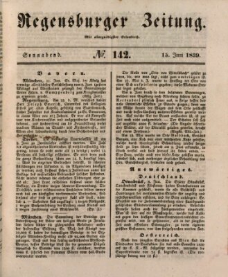 Regensburger Zeitung Samstag 15. Juni 1839