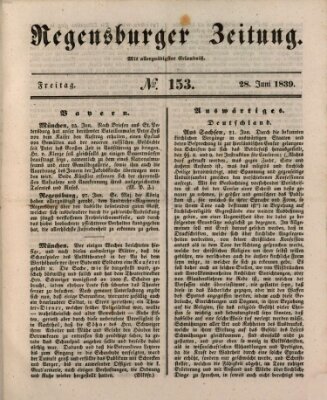 Regensburger Zeitung Freitag 28. Juni 1839