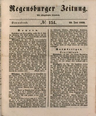 Regensburger Zeitung Samstag 29. Juni 1839