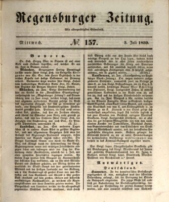 Regensburger Zeitung Mittwoch 3. Juli 1839