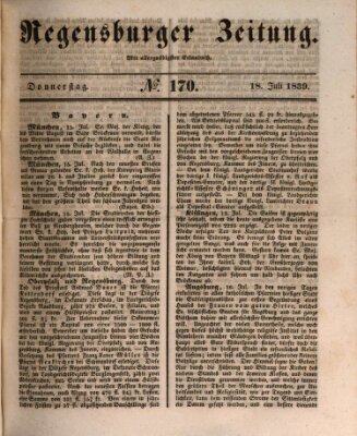 Regensburger Zeitung Donnerstag 18. Juli 1839