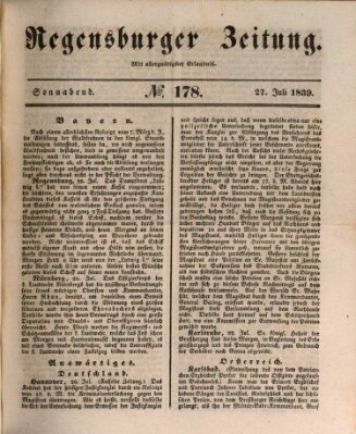 Regensburger Zeitung Samstag 27. Juli 1839