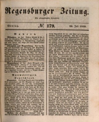 Regensburger Zeitung Montag 29. Juli 1839