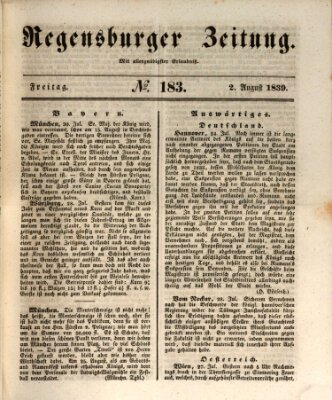 Regensburger Zeitung Freitag 2. August 1839