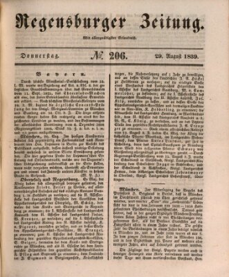 Regensburger Zeitung Donnerstag 29. August 1839