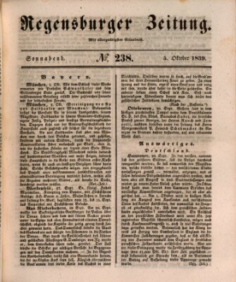 Regensburger Zeitung Samstag 5. Oktober 1839