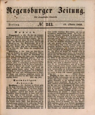 Regensburger Zeitung Freitag 11. Oktober 1839