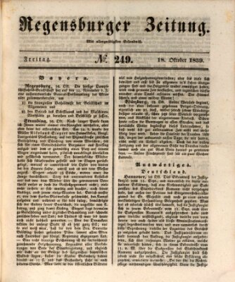 Regensburger Zeitung Freitag 18. Oktober 1839