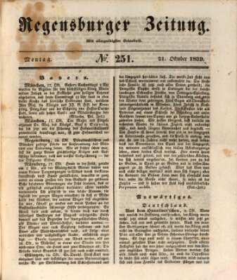 Regensburger Zeitung Montag 21. Oktober 1839