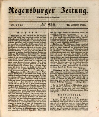 Regensburger Zeitung Dienstag 22. Oktober 1839